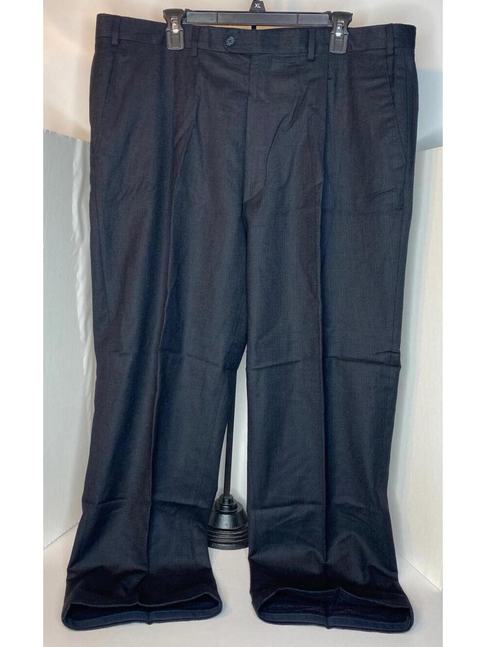 Zignone Black 100% Wool Flat Front Formal Dress Pants Slacks Men’s Sz 38